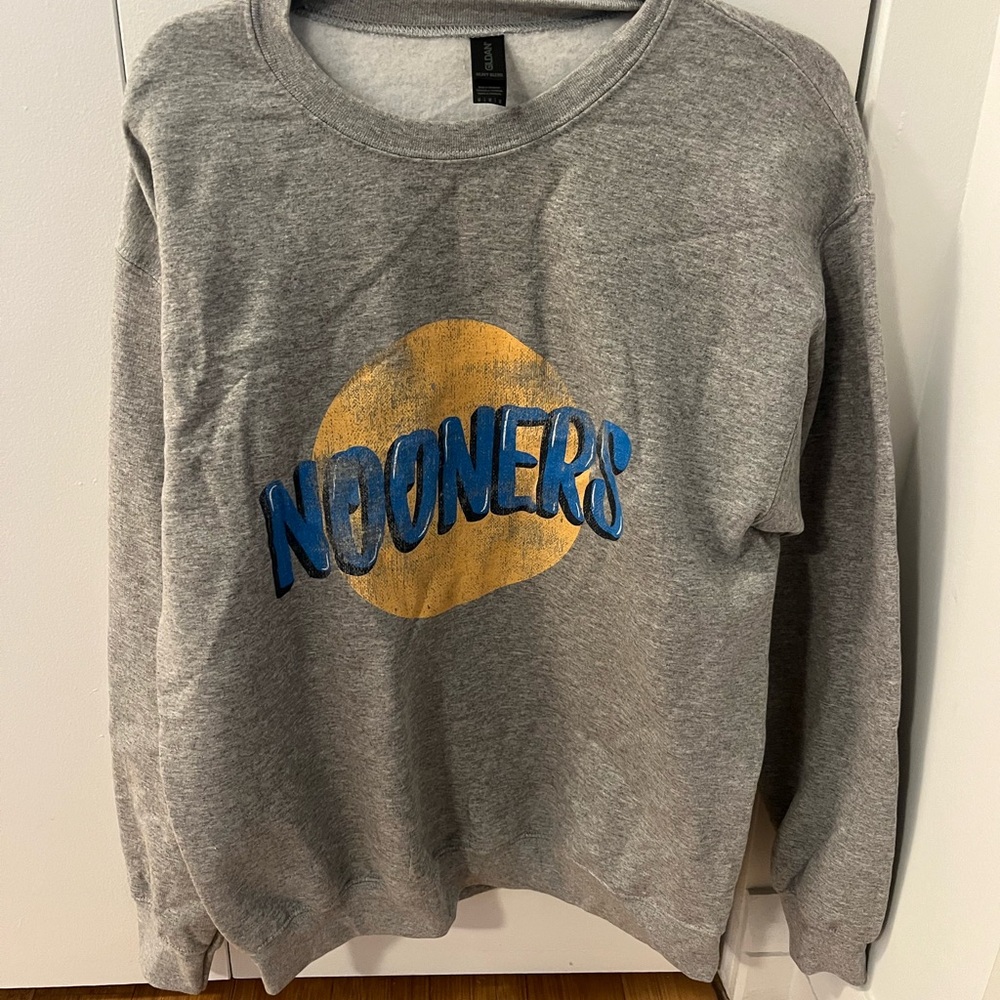 High Noon Gray Sweatshirt with Blue and Gold Graphic